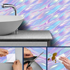 HOMETITUTE Pastel Iridescent Flow Wave Wallpaper Peel and Stick Contact Paper - Image 6