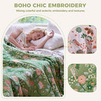 LUTBM Boho Throw Blanket for Bed 100% Cotton Soft Lightweight Quilt Room Decor - Image 4