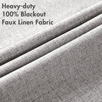 MIULEE 100% Blackout Linen Curtains - Image 5