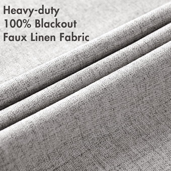 MIULEE 100% Blackout Linen Curtains - Image 5