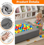 MeMoreCool Kids Play Couch Sofa – Grey Modular Convertible Foam Couch Soft - Image 5