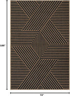 Lahome Modern Geometric Easy Jute Carpet, 6x9 Area Rugs - Image 2