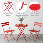 GarveeLife 3 Piece Patio Bistro Set, Folding Patio Bistro Table and Chairs Set - Image 6