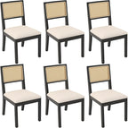 Westice Rattan Dining Chairs Set of 6, Farmhouse Natural Dining Room Chairs by ChairsforHomeLivingRoom
