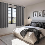 Blackout Curtains for Bedroom, 60 x 63 Inches Length, Light Grey | Thermal - Image 6
