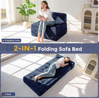 MAXYOYO 8" Folding Sofa Bed, Fold Out Chair Bed Sleeper Chair, Convertible - Image 3
