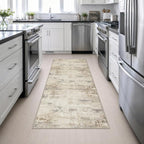 3x8 Washable Runner Rug：Modern Abstract Soft Carpet Beige Brown | - Image 5