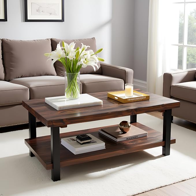 Alaterre Furniture Pomona Living Room 48 Inch Rectangular Solid Wood Coffee - Image 5