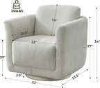 Swivel Accent Chair, 360° Barrel Swivel Lounge Seat - Image 3