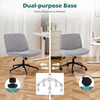 OLIXIS Criss Cross Chair with Wheels Wide Cross Legged Office Desk Vanity Chair - Image 7