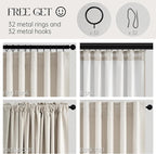 Topfinel Cream Linen Blackout Curtains 84 Inch Long - Image 5