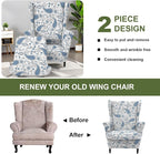 HAOYONG Wing Chair Slipcovers Printed Wingback Chair Covers 2 Pieces Wingback - Image 7