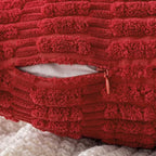 MIULEE Corduroy Decorative Throw Pillow Covers 20x20 Red Pack of 2 | Soft Boho - Image 3
