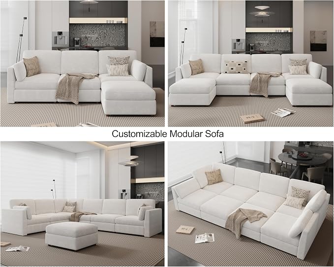 Oversized 2 Seater Modular Sectional Sofa, Solid Wood Frame Sofa, Removable - Image 8