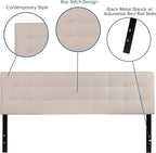 Flash Furniture Bedford Box Stitch Tufted Upholstered King Size Headboard in - Image 3