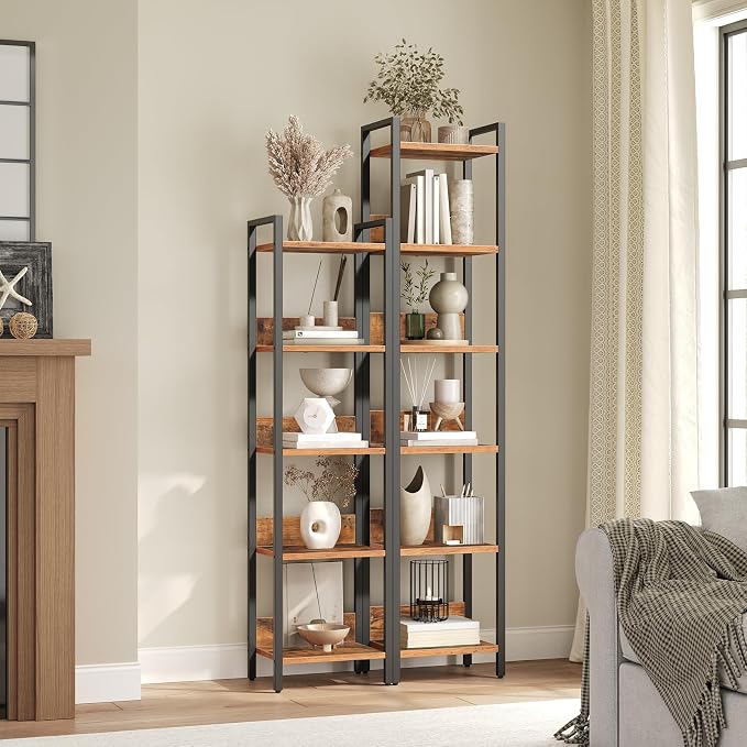 MAHANCRIS Bookshelf, 6-Tier Bookcase, Standing Book Shelf - Image 7
