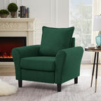 Mid-Century Accent Chair, Modern Linen Fabric Armchair - Image 7