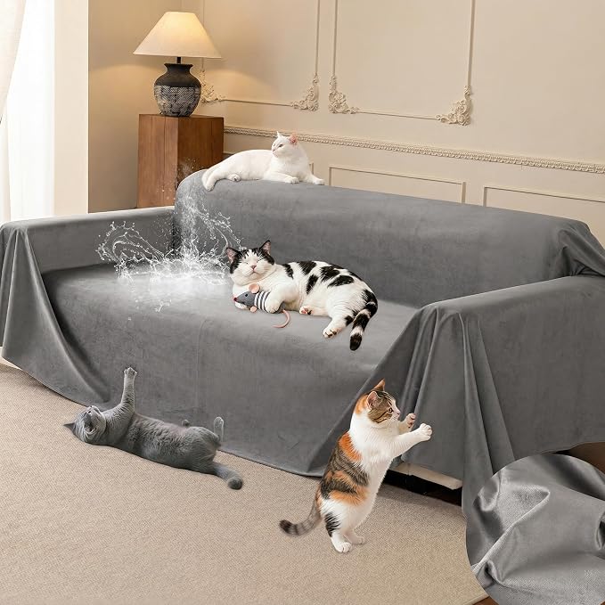 Loiion Velvet Sofa Cover, Ultra Soft Waterproof Non-Slip Couch Cover by Loiion
