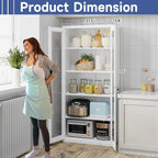Glass Display Cabinet With Doors, 4 Adjustable Shelves - Image 3