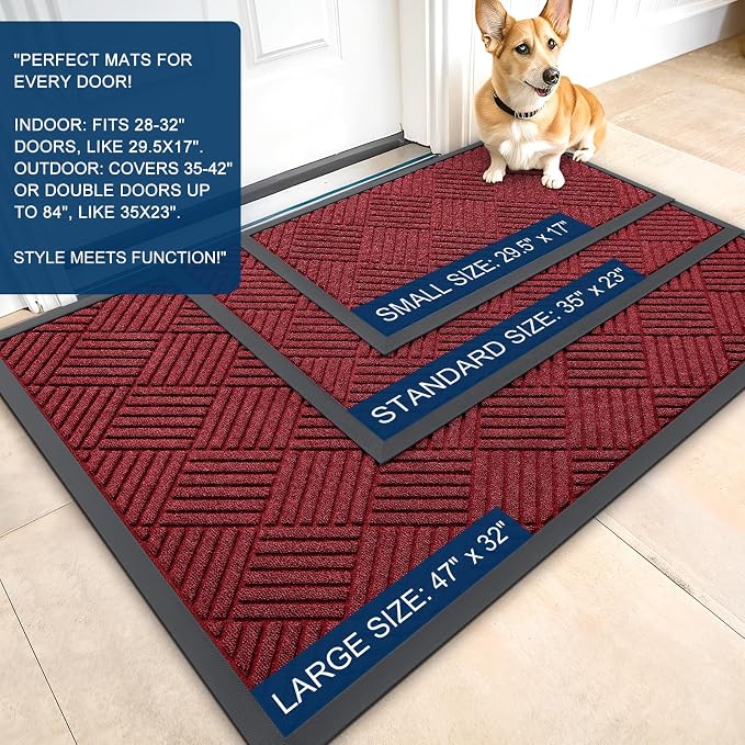OLANLY Front Door Mat Outside Entrance, Waterproof Heavy-Duty Doormat | 29.5x17 - Image 3