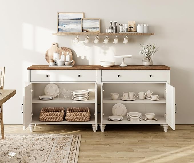 WAMPAT Farmhouse TV Stand for 75 inch TV - Image 3
