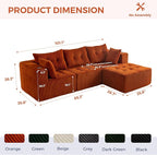 MAXYOYO Modular Sectional Sofa Couch, L Shaped Modern Cloud Couch - Image 2