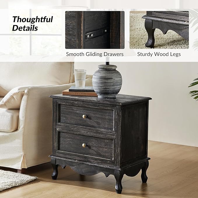 HULALA HOME Solid Wood End Tables Set of 2 - Image 4