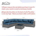 Shintenchi 7 Pieces Outdoor Patio Furniture Sets, Patio Sectional Sofa Couch - Image 4