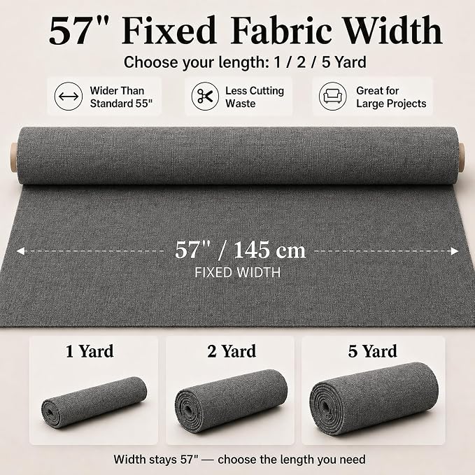 Mini Chenille Linen Blend Upholstery Fabric by the Yard, 57 Inch Wide Soft - Image 3