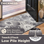 Findosom Hallway Runner Rug 2x10, Non Slip High-Low Textured Floral Washable - Image 5