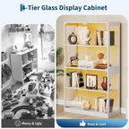 IDEALHOUSE Glass Display Cabinet 4-Tier, Curio Cabinets - Image 4