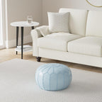 Marrakesh Gallery Genuine Leather Round Pouf Unstuffed - Image 2