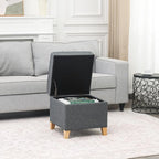 Adeco 17.5" Square Fabric Ottoman - Image 5