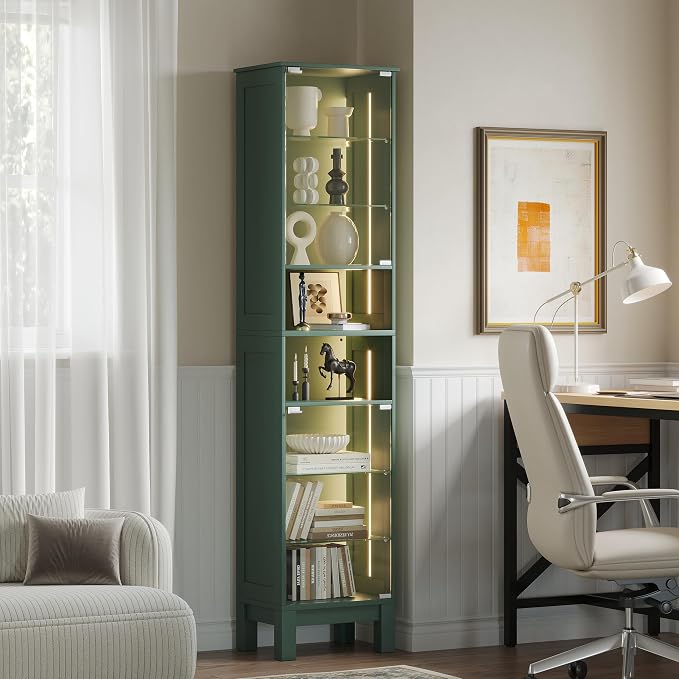 Glass Display Cabinet, 8-Tier Curio Cabinets - Image 4
