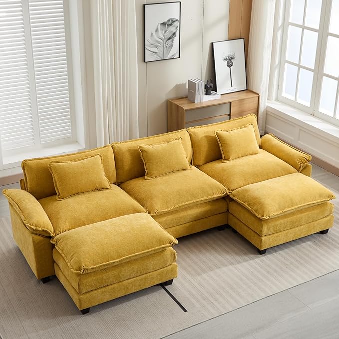 Oprisen 120" Modular Sectional Sofa, Comfy Cloud Couch Sectional Sofa by Oprisen