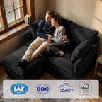 Loveseat Sofa with Ottoman, Cloud 3-Layer Cushion, Living Room, in a Box - Image 4