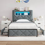 Jocoevol Twin Upholstered LED Bed Frame - Image 8