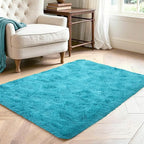 3x5 Blue Fluffy Soft Area Rug Non-Slip - Image 3