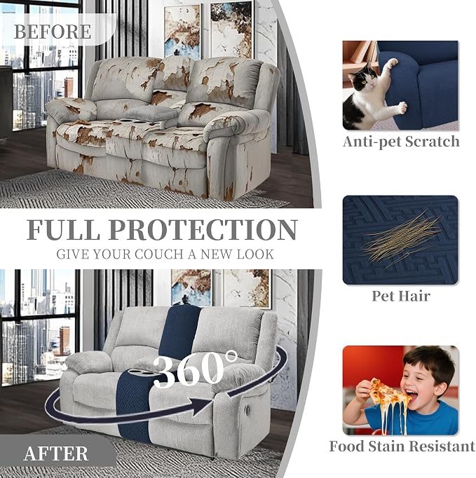 100% Waterproof Sectional Recliner Couch Covers - Image 5