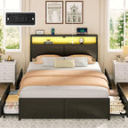 Rolanstar Queen Bed Frame with 4 Storage Drawers & 2-Tier Storage Headboard - Image 8
