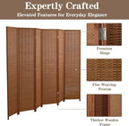 6 Panel Room Divider and Extra Wide Folding Privacy Screen, 94.5" W x 67" H - Image 7