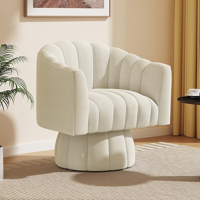 Dewhut Swivel Accent Chair, 360° Swivel Barrel Chair by FocusOnQualityFurniture