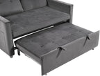Sofa Bed, Pull Out Couch with Side Pockets, 3 in 1 Velvet Fabric Loveseat - Image 4