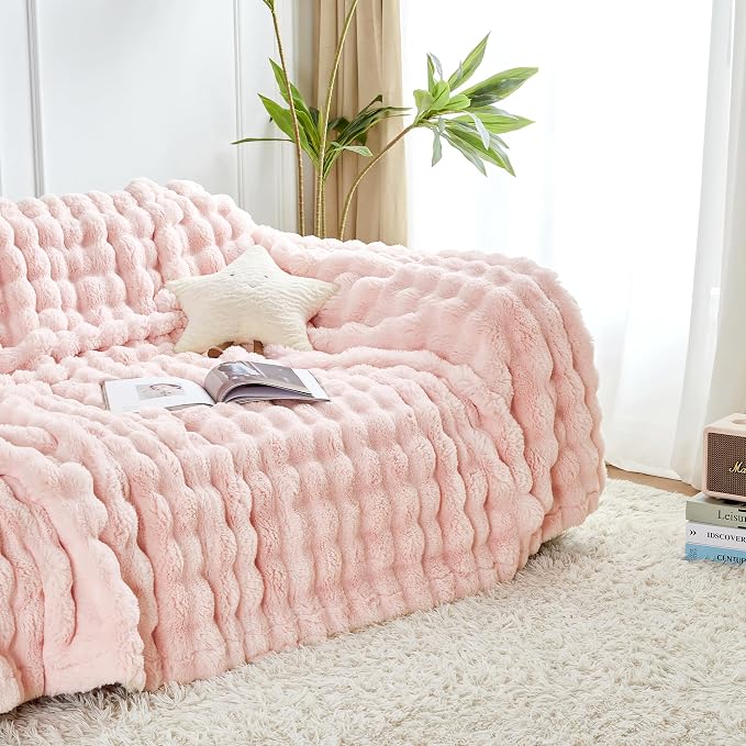 60x80 Inches Ultra-Soft Fuzzy Faux Fur Plush Twin Size Blanket - Image 5