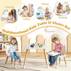 Costzon Kids Table and Chairs, Wooden Toddler Desk Set - Image 6