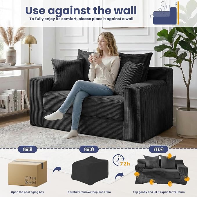 3-in-1 Convertible Sofa Bed: Boneless Loveseat Sleeper & Folding Couch Bed - Image 4