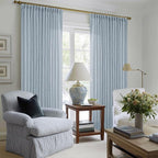 Light Blue Linen Curtains 102 Inches Long - Image 6