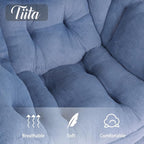 Tiita Lazy Chair with Ottoman, Comfy Leisure Sofa Reading Chair with Footrest - Image 3