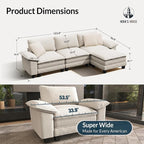 HERA'S HOUSE 124" Modular Sectional Sofa, Oversized L Shaped Couches - Image 2