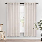MIULEE White Linen Curtains 52x72 Inch Length - Image 2